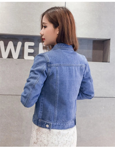 Spring Autumn Women Short Denim Jacket Candy 8 Colors Streetwear Chic Jean Coat Lady Slim Small Outerwear Female casual Tops