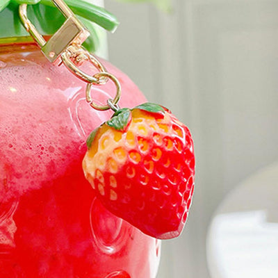1Set Practical Juice Drinking Cup Lightweight Leak Proof Water Bottle 500ML Capacity PP Strawberry Straw Cup Kitchen Accessories