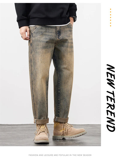Men's Jeans Baggy Pants Loose Fit Harem Pants For Men Clothing Streetwear Fashion Pockets Patchwork Large Trousers Oversized 42