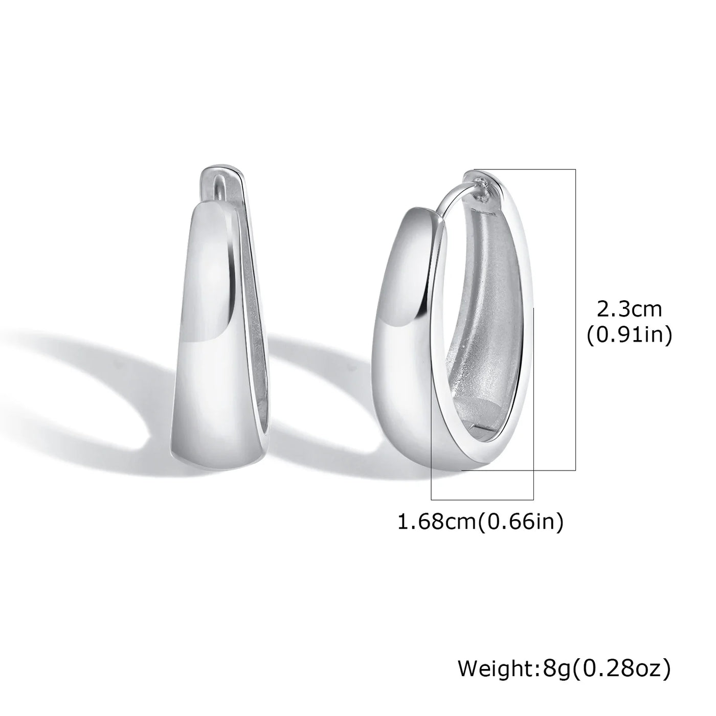 Oval Hoop Earrings for Women, Small Thick Geometic Earring Huggies, Gold Plated Hypoallergenic Minimalist Jewelry
