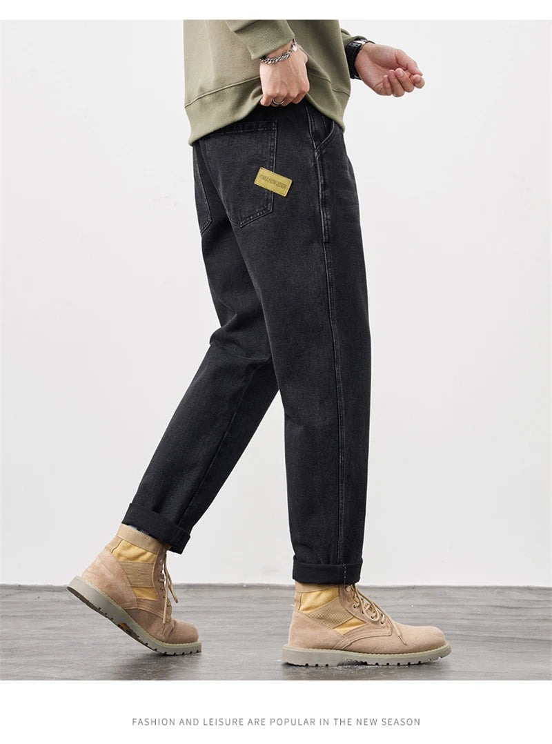 Men's Jeans Baggy Pants Loose Fit Harem Pants For Men Clothing Streetwear Fashion Pockets Patchwork Large Trousers Oversized 42