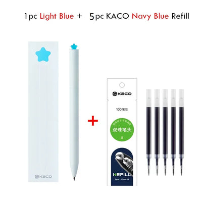 KACO Kawaii Rotate Gel Pens Stationery Caneta 문구용품 0.5MM Black Ink канцелярия Fluent Writing High Capacity for School Office ﻿