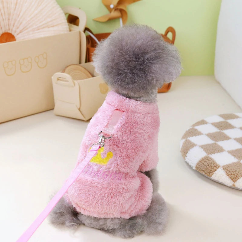 Winter Soft Dog Jumpsuit Warm Fleece Puppy Pajamas for Small Medium Dogs Clothes Pet Pyjamas Chihuahua Overalls Teddy Costumes