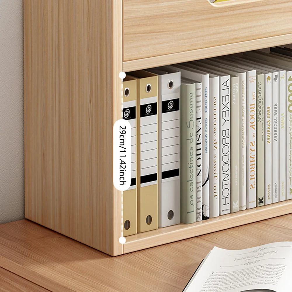 Wooden Bookshelf Rack Desk Filing Holder Organizer Tabletop Bookcase Furniture