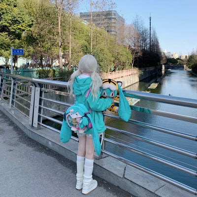 2025 Harajuku Cat Ear Kawaii Zip Up Hoodies Women Japanese Style Cute Hooded Jacket Oversized Sweet Lolita Girly Sweatshirts
