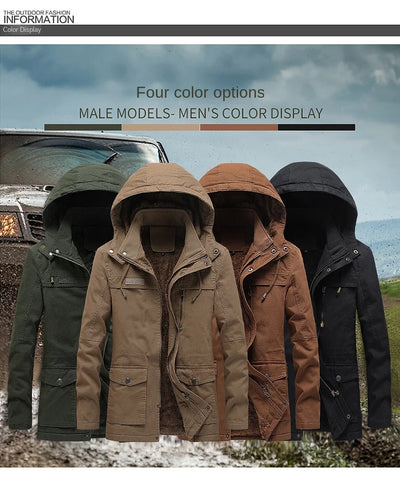 Men's Casual Cotton-padded Jacket Warm Waterproof Crisp High-quality Fabric Comfortable Skin Breathable Wear Resistant Coats