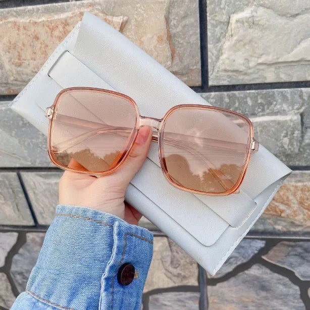 2023 New Rice Nail Square Sunglasses Fashion Sunglasses Women's UV Protection Retro Eyeglasses Large UV400 Goggles Women Brand