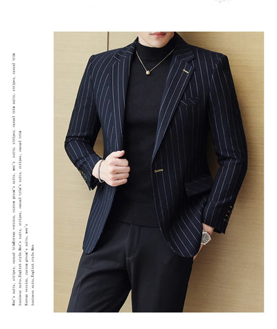 2024 Slim Fit Men's Wedding Casual Suit High-End All-in-One Handsome Two Button Fashion Boutique Single West Coat S-5XL