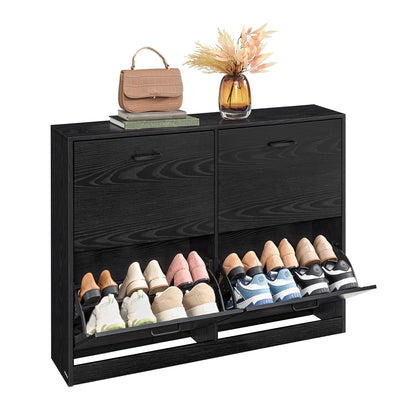 Shoe Cabinet 4 Flaps Shoe Tipper shoe rack Shoe storage Adjustable Partition Wall for 16-28 Pairs shoes Hallway