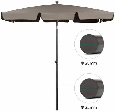 Rectangular Parasol Canopy Sun Umbrella Keep Cool UV Protection Foldable for Patio Household Market Outdoor Umbrella Rainproof