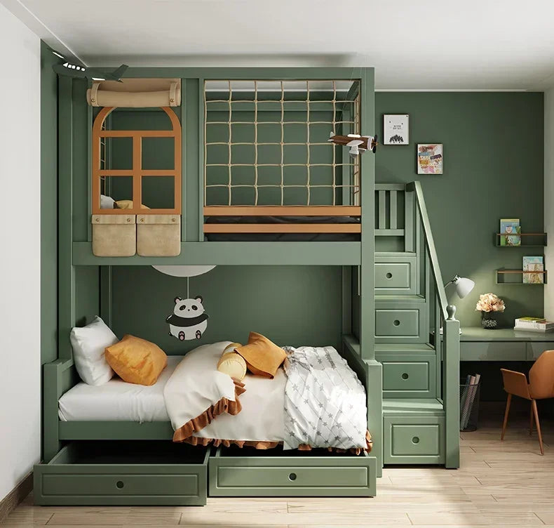 Double Storage Space Children Beds Loft Foldable Bunk Slide Children Beds Design Mueble Infantil Bedroom Furniture