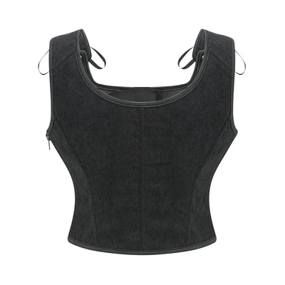 Women's Retro Lace Up Corsets with Straps Steampunk Bustier Crop Top Women Body Shaper Slimming Vest