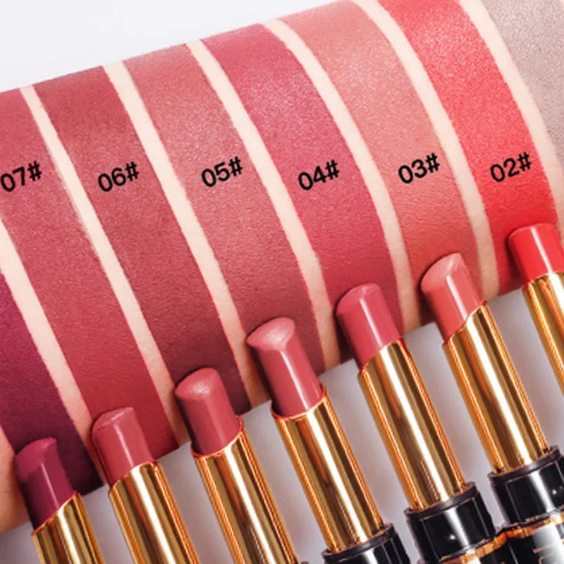 Matte Smooth Lipstick Sexy Soft Matte Red Purple Lipstick Crayon Carving Lip Contours Lip Liner Pencil Double Head Lipsticks