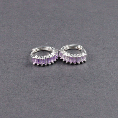 Fashion Multicolor Zircon Crystal Small Hoop Earrings Women Stainless Steel Flower Square Cartilage Earring Piercing Jewelry