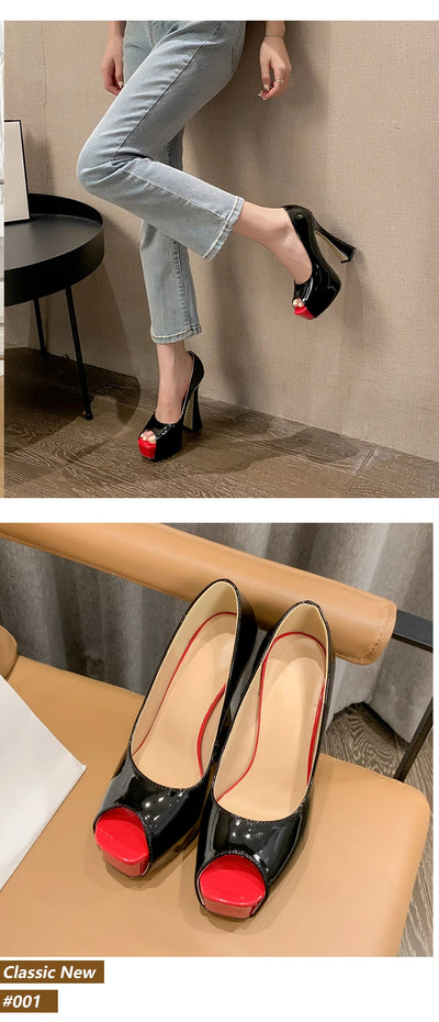 Elegant Pearl Shallow Women's Shoes 2025 Fashion Peep Toe Platform Ladies Thin High Heels Party Dress Pumps Shoes