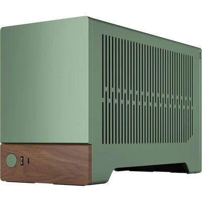 Terra Jade - Wood Walnut Front Panel - Small Form Factor - Mini ITX Gaming case – PCIe 4.0 Riser Cable – USB Type Anodized