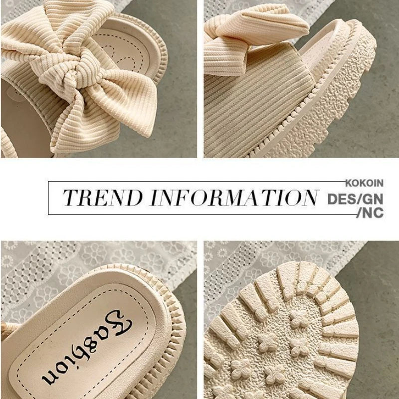 Fairy Style Women Sandals 2024 New Summer Women Slippers Outdoor Platform Beach Shoes Sexy Butterfly-Knot Women Roman sandalias