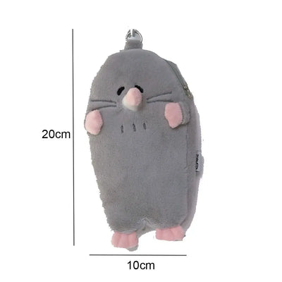 3D Mole Pencil Case Plush Cute Stationery Storage Bag Large Capacity Dirty Resistant Stationery Case Middle School Student