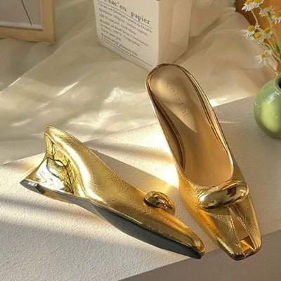 2025 Silver Slope Heel Peep Top Sandals Fashion Open Toe Slippers Banquet Party Woman Shoes 35-42 Urban Beauty