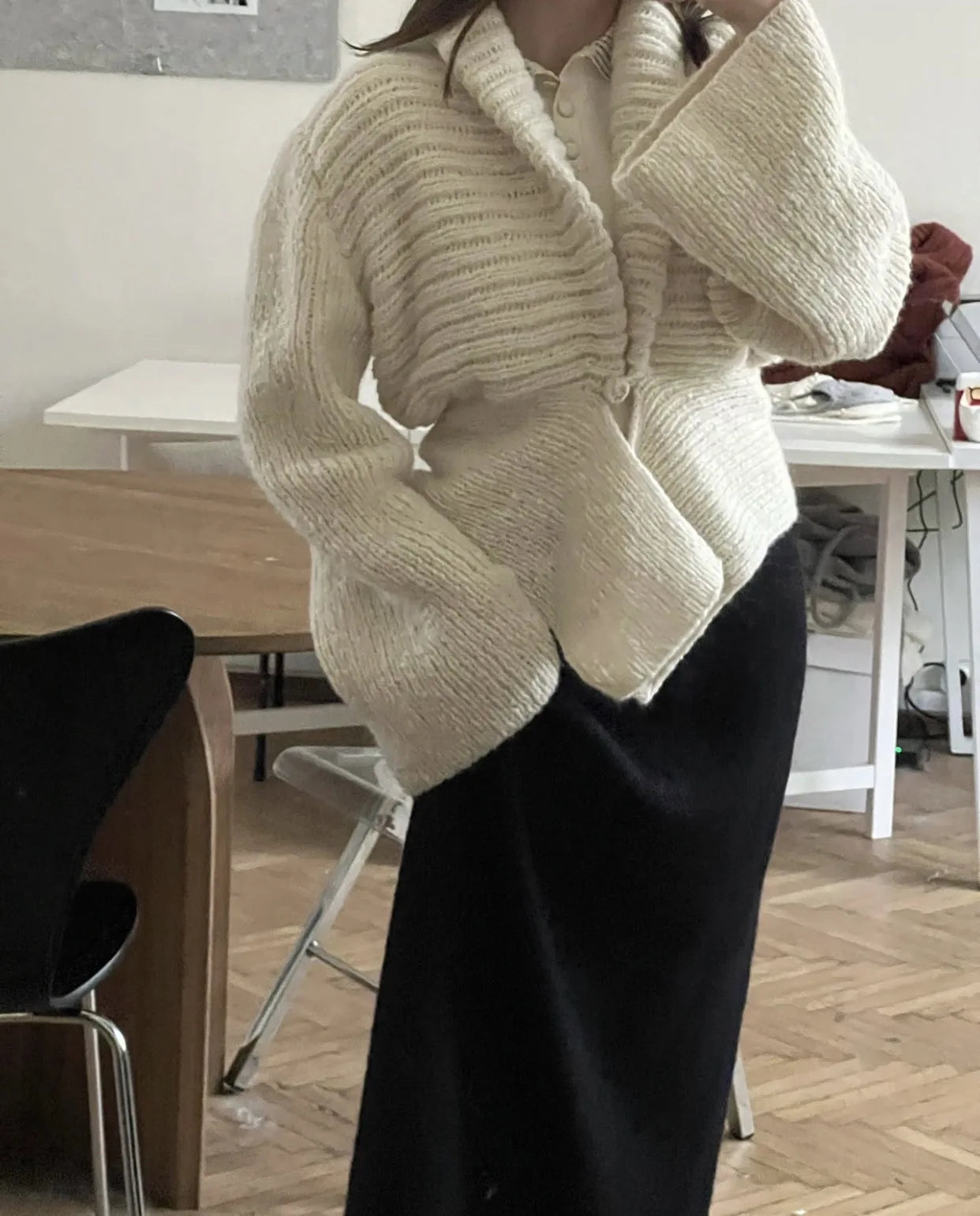 Tornova Retro Knitted Cardigan Irregular Hem Sweater Top 2025 Hot New Autumn Winter V neck Hollow Sexy Sweater Coat Solid Casual