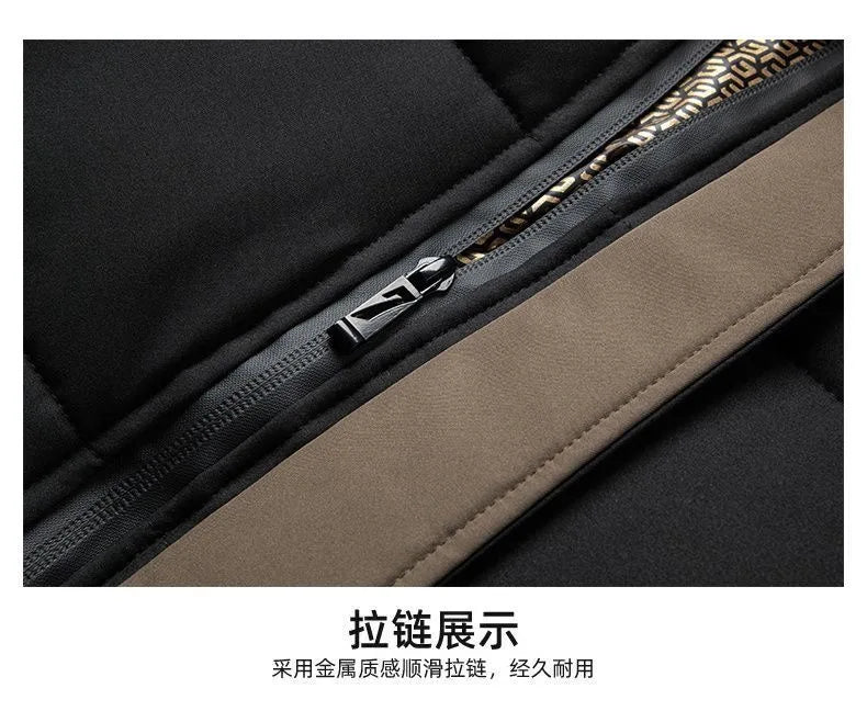 2024 Autumn and Winter New Fashion Trend Thick Warm Hooded Cotton-Padded Jacket Men's Casual Loose Comfortable Plus Size Coat