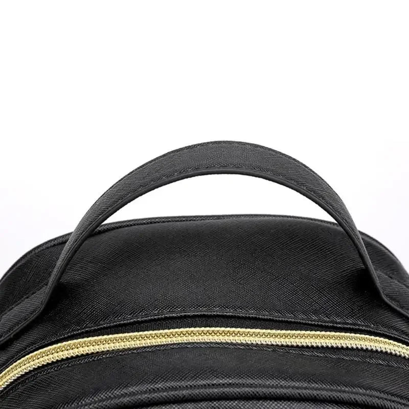 Travel Backpack Women Rucksack Teenagers 2023 Student School Bags for Girls Cartoon Cat PU Leather Satchel Black Shoulder Bag