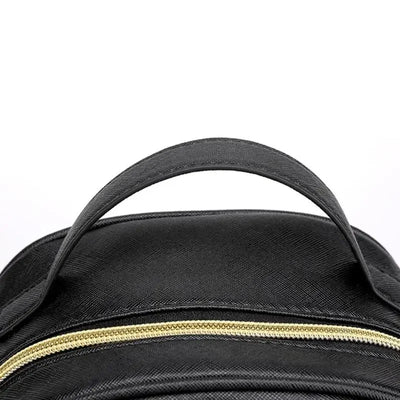 Travel Backpack Women Rucksack Teenagers 2023 Student School Bags for Girls Cartoon Cat PU Leather Satchel Black Shoulder Bag