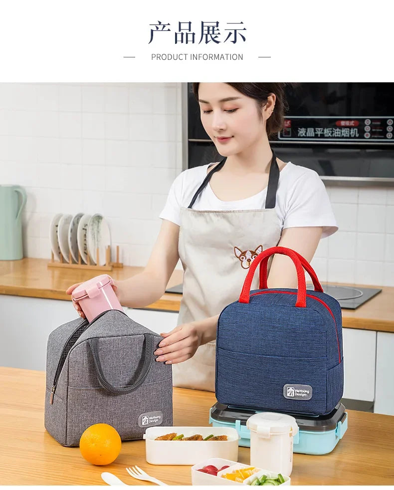 Functional Pattern Cooler Lunch Box Portable Insulated Canvas Lunch Bag Thermal Food Picnic Lunch Bags For Women Kids