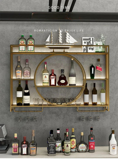 Wall Mount Wine Rack Bottle Wine Bar Cabinet Holder Adapt Single Miniature Black Cup Glass Storage Wine Cabinet Decor Szafeczki