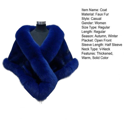 Luxury Fur Women Poncho Fluffy Shawl Fur Evening Dress Shawl Wedding Banquet Shawl Dress Shawl Plush Cape Coat Women Jackets