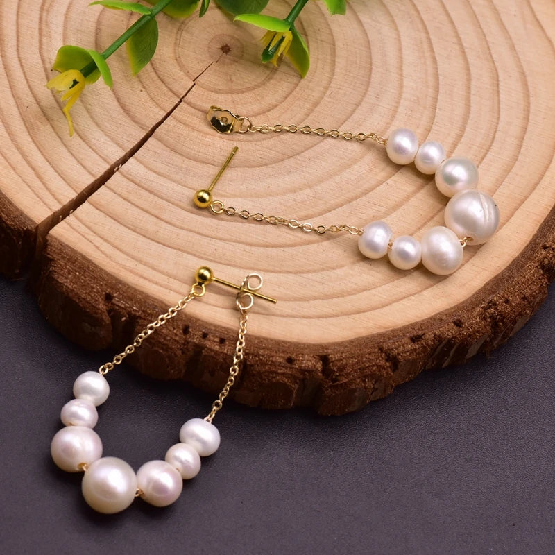925 Sterling Silver Colorful Tassel Fresh Water Pearl Hoop Earrings Original Design Handmade Womans Luxe Jewelry GE0904