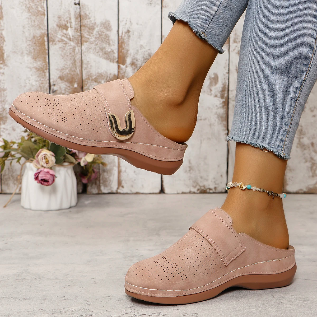 Women Slippers 2024 New Summer Fashion Open Toe Shallow Sandals Flats Shoes Low Heels Slippers Slides Women Zapatos De Mujer