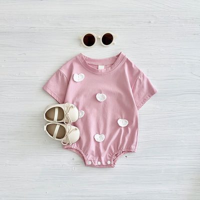 New Summer Infant Short Sleeve Romper Baby Triangle Bodysuit Clothes Baby Girl Jumpsuit Love Cloud Pattern Cartoon Boy 0-18M