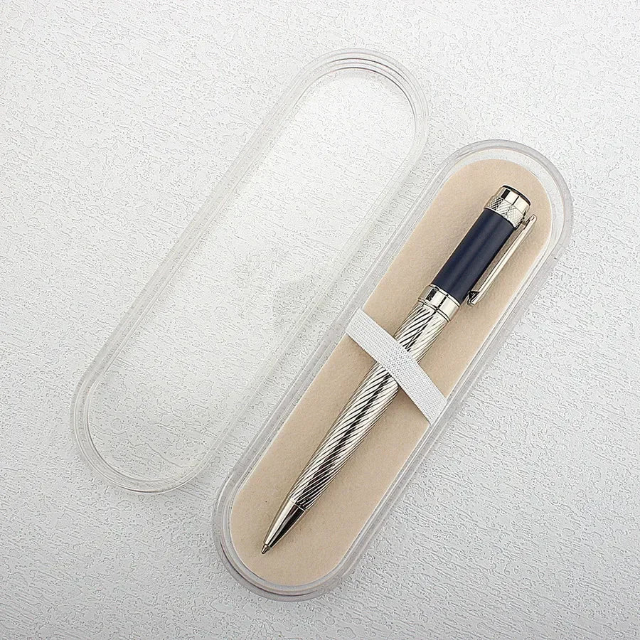 Classic 2003 Twist Ballpoint Pens, Stainless Steel Retractable Ball Point Pen Smooth Gel Ink Roller Ball Pen