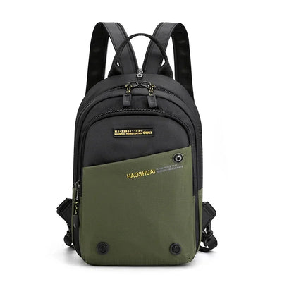 Men Nylon Small Backpack Rucksack  Multi-Functional Casual Travel Male Messenger Cross Body Chest Bags Knapsack Daypack