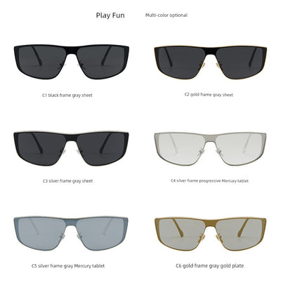 2024 New Autumn New One-Piece Windproof Goggles Y2g Cat Eye Retro Concave Shape Sunglasses Women's Fashionable