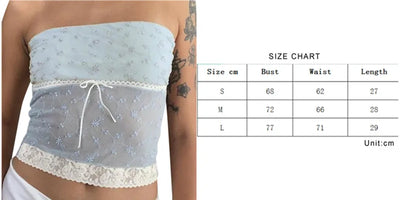 Xingqing y2k Off Shoulder Top Women Fairy Grunge Clothes Summer Sleeveless Lace Trim Patchwork Strapless Tshirt 2000s Streetwear