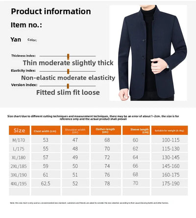 New Men Business Casual Woolen Blazers Jackets Suits Coats Woolen Blends Male Autumn Slim Fit Blazers Suits Coats Mens Clothing