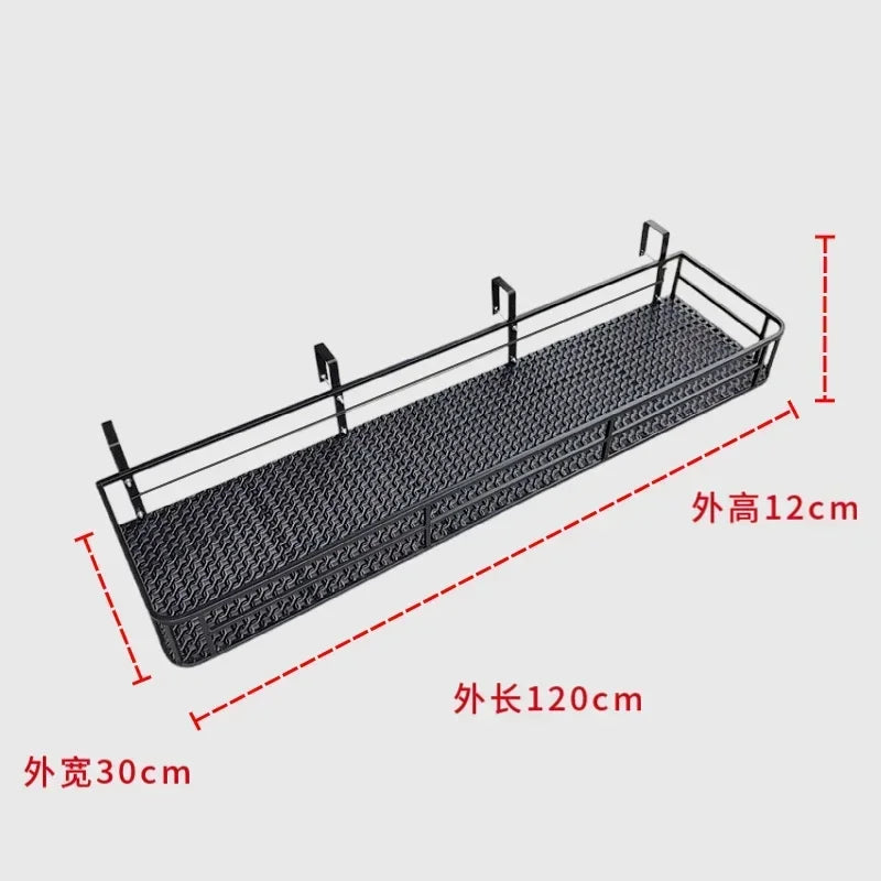 Elegant European-Style Flower Stand Expansive Iron Art Balcony Rail Organizer Decorative Hanging Pot Holder Urban Green Space