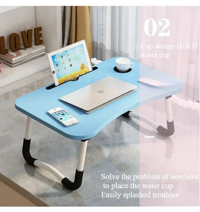 Foldable Learning Desk Convenient Computer Desk Installation Free Small Desk Anti Slip Desk Multifunctional Bed Storage Desk