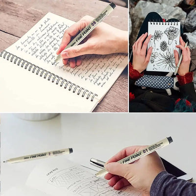 1Pcs Micron Ink Marker Pen Sketch Stationery Set Hook Line Sketching Needle Pen 12 Tips Art Supplies Drawing Pen