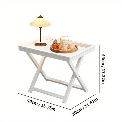 Bamboo Folding Side Table,Durable Tv Tray Bed Table,Small End Table For Living Room, Bedroom