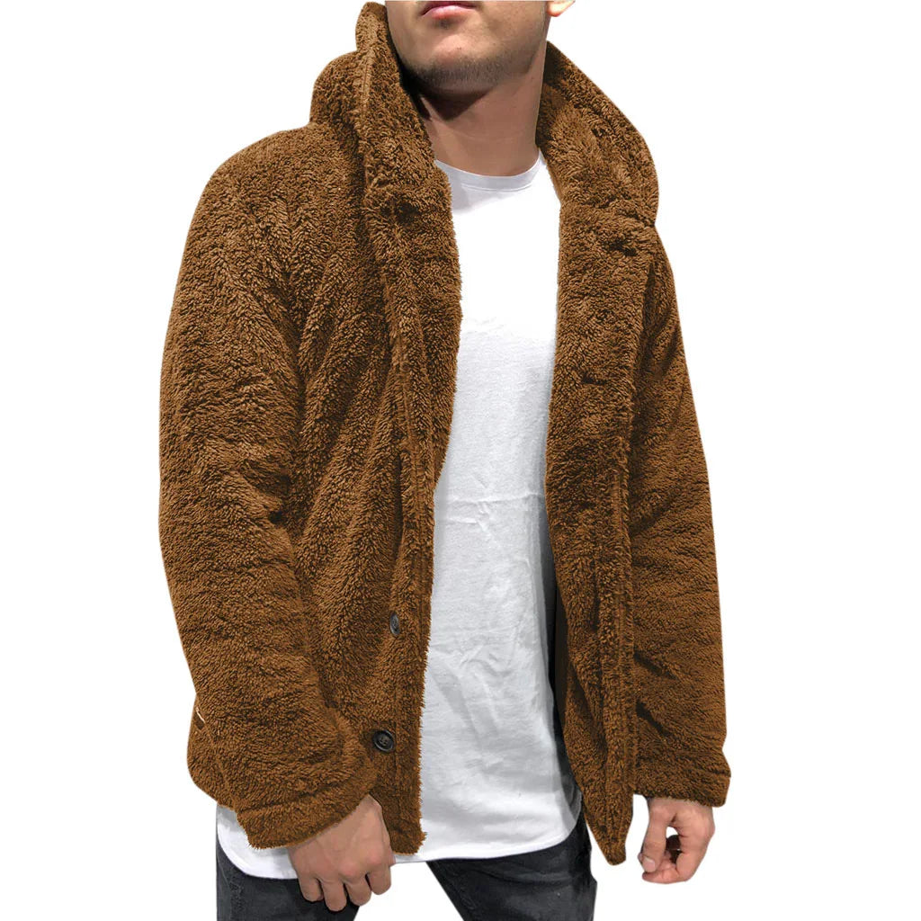 Autumn Winter Hoody Sweatshirt Coats Casual Male Long Sleeve Solid Color Fleece Hoodie Cardigan Coat Outwear FYY-1028