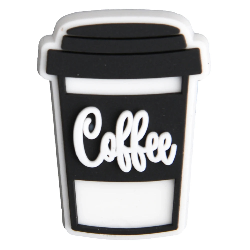 1pc Cute Cartoon Cat Coffee Cup PVC Shoe Charms Buckle Clogs Accessories for Girls Sandals Decoration Kids Gift