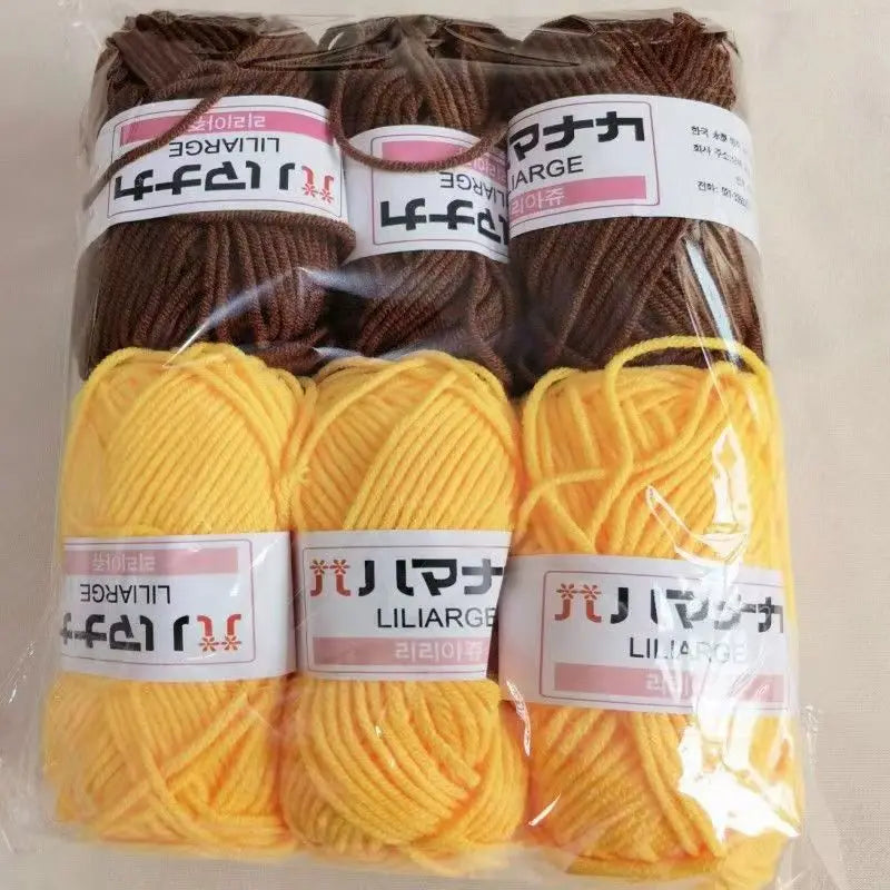 Soft Milk Cotton Knitting Yarn Set Multi Color Handmade Knitting Cotton Yarn For DIY Crochet Scarf Sweater Hat Doll Craft
