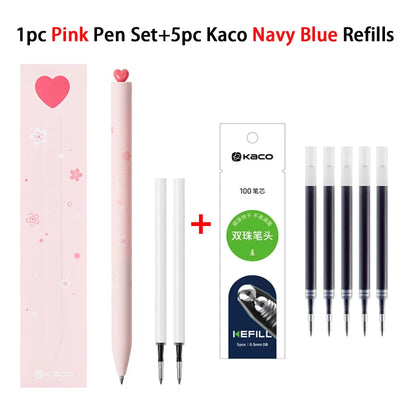 KACO Kawaii Rotate Gel Pens Stationery Caneta 문구용품 0.5MM Black Ink канцелярия Fluent Writing High Capacity for School Office ﻿