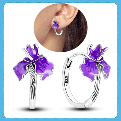 Hot Sale 925 Sterling Silver Heart Earrings Fit Original Charms Hoop Earrings For Women girls Stud Earring Fine Jewelry Gifts