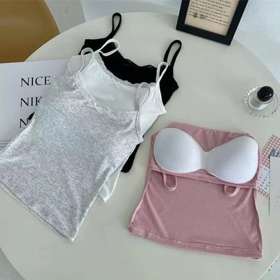 White Lace Bow Camisole