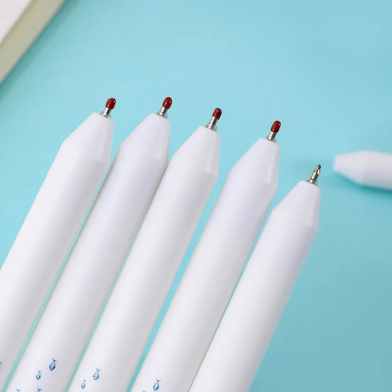 5 Pcs/set Lovely Puppy Cute Stationery Writing Pen Quick Drying Simple Model Press Gel Pen For Student Office School Supplies