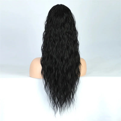 Curly Wavy Drawstring Ponytail Extension Long Clip In Ponytail Hair Extensions for Black Women Blonde Synthetic Fake Hairpieces